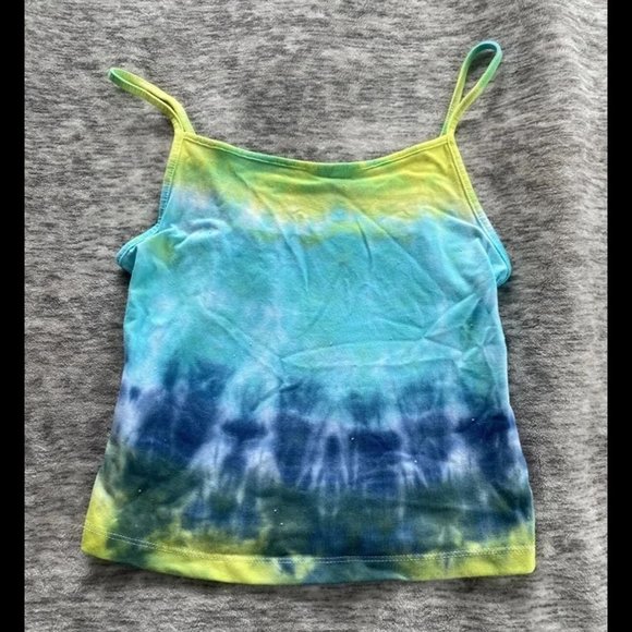 Yellow/Blue/Green Tie Dye Camisole Size Womens Small Custom